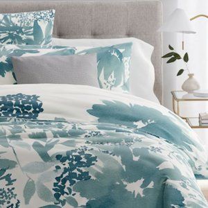 👉West Elm FROSTED GRAY Organic Duvet Cover-KING